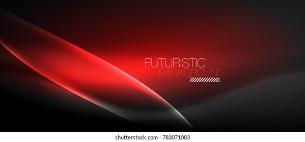Neon glowing wave, magic energy and light motion background. Vector wallpaper template