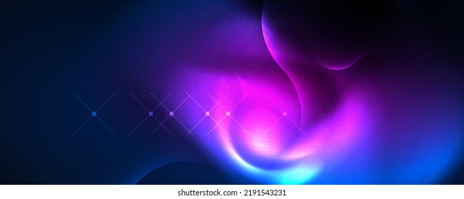 Ondas brillantes neón, concepto de luz de espacio mágico de energía, diseño de fondo abstracto de fondo de fondo