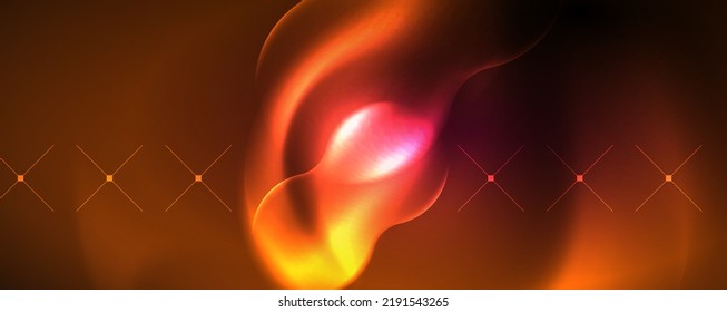 Neonleuchtende Wellen, magisches Energieraum-Lichtkonzept, abstrakter Hintergrund-Tapete-Design
