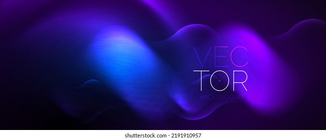 Neon glowing waves, magic energy space light concept, abstract background wallpaper design