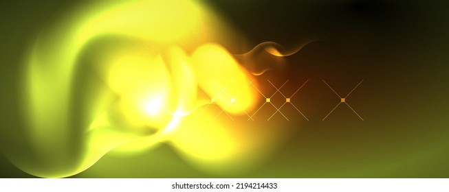 Ondas brillantes neón, concepto de luz de espacio mágico de energía, diseño de fondo abstracto de fondo de fondo