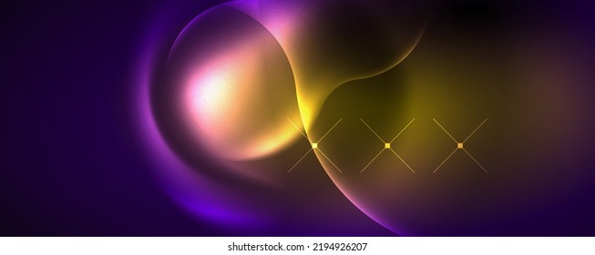 Ondas brillantes neón, concepto de luz de espacio mágico de energía, diseño de fondo abstracto de fondo de fondo