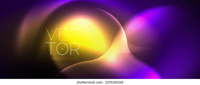 Neon glowing waves, magic energy space light concept, abstract background wallpaper design