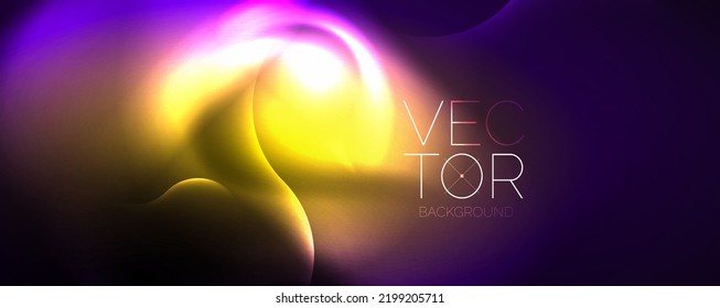 Ondas brillantes neón, concepto de luz de espacio mágico de energía, diseño de fondo abstracto de fondo de fondo