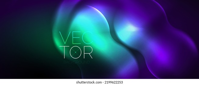 Ondas brillantes neón, concepto de luz de espacio mágico de energía, diseño de fondo abstracto de fondo de fondo