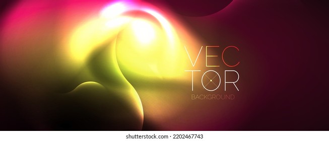 Neon glowing waves, magic energy space light concept, abstract background wallpaper design
