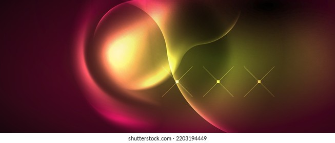 Ondas brillantes neón, concepto de luz de espacio mágico de energía, diseño de fondo abstracto de fondo de fondo