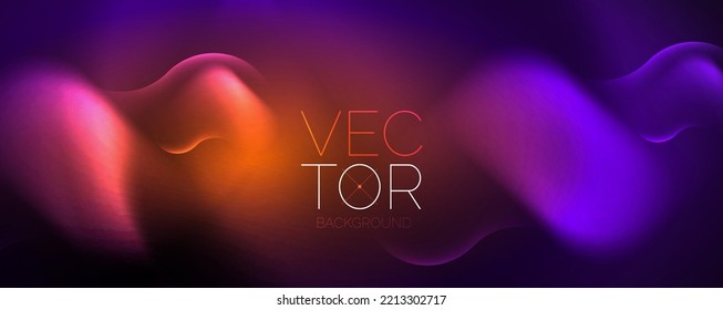 Neon glowing waves, magic energy space light concept, abstract background wallpaper design