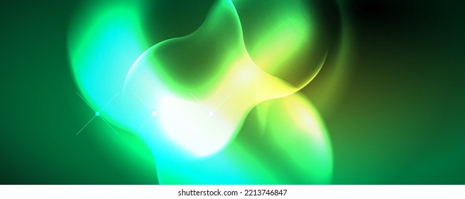 Neon glowing waves, magic energy space light concept, abstract background wallpaper design