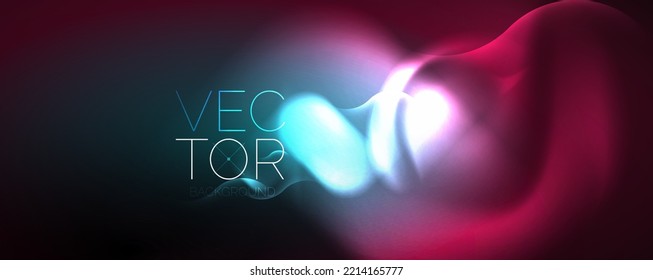 Neon glowing waves, magic energy space light concept, abstract background wallpaper design