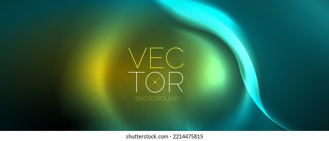 Neon glowing waves, magic energy space light concept, abstract background wallpaper design