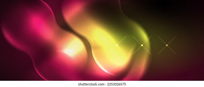 Ondas brillantes neón, concepto de luz de espacio mágico de energía, diseño de fondo abstracto de fondo de fondo