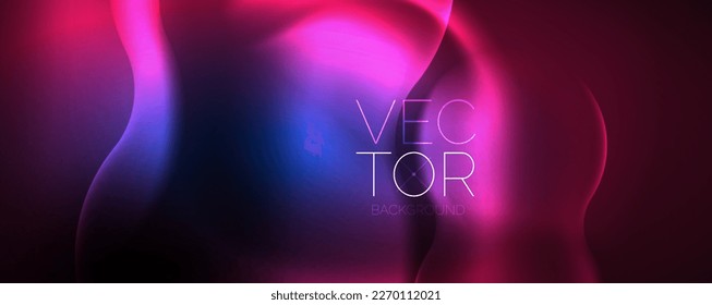 Neon glowing waves, magic energy space light concept, abstract background wallpaper design