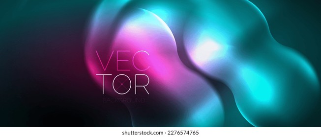Neonleuchtende Wellen, magisches Energieraum-Lichtkonzept, abstrakter Hintergrund-Tapete-Design