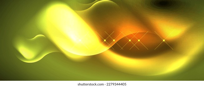 Neon glowing waves, magic energy space light concept, abstract background wallpaper design