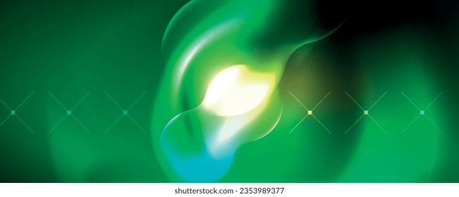Neon glowing waves, magic energy space light concept, abstract background wallpaper design