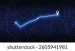 neon GPS road map of Buenos Aires with the arrow that moving to the point of destination