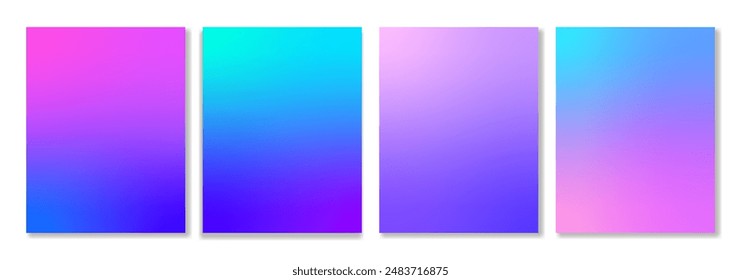 Neon gradient background set for covers, posters, banners, flyers, branding, presentations and social media. Vector for web and print.