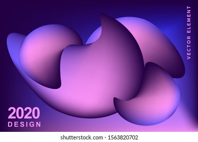 Neon gradient background vector design template for web. Illustration build up from dark blue and purple colors.