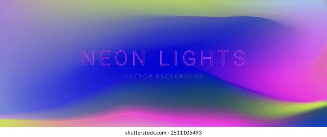 Neon gradient background in vivid yellow and purple colors.