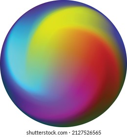 Neon gradient circle. Multicolored ball