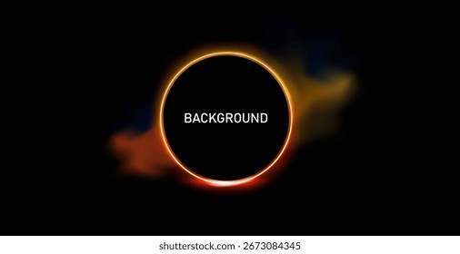 Quadros de gradiente de néon, conjunto de elementos de design futurista redondos brilhantes. Formas geométricas brilhantes, coleção de sinais moderna. Círculo brilhante. Efeito de luz de linha curva