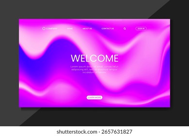 Neon Gradient Landing Page UI – Modern Purple Pink Fluid Web Design