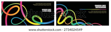 Neon Gradient Loop Lines on Dark Abstract Background