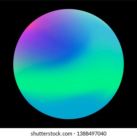 Neon gradient pastel orb, glowing shiny sphere on dark background. Retrowave/ vaporwave 80s-90s style abstract minimal illustration.