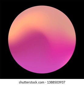 Neon gradient pastel orb, glowing shiny sphere on dark background. Retrowave/ vaporwave 80s-90s style abstract minimal illustration.