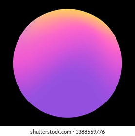 Neon gradient pastel orb, glowing shiny sphere on dark background. Retrowave/ vaporwave 80s-90s style abstract minimal illustration.