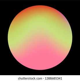 Neon gradient pastel orb, glowing shiny sphere on dark background. Retrowave/ vaporwave 80s-90s style abstract minimal illustration.