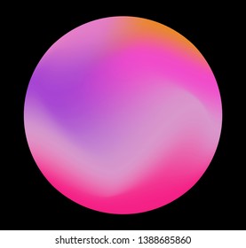 Neon gradient pastel orb, glowing shiny sphere on dark background. Retrowave/ vaporwave 80s-90s style abstract minimal illustration.