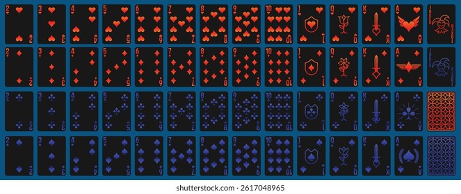 Neon Gradient Playing Cards Full Deck Collection