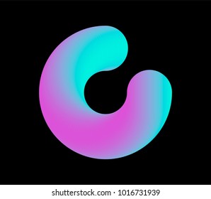 Neon gradient ring on dark background. 