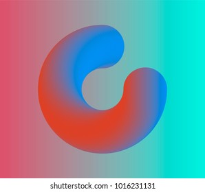 Neon gradient ring on pink and cyan gradient background. 