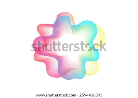 Neon gradient sound waves. Sound lines, radial spectrum. Vector colorful cover for a musical poster and album. Radial spectrum