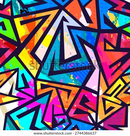 Neon Graffiti Splash Seamless pattern