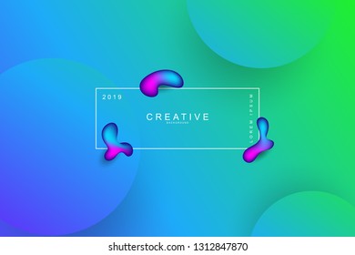 NEON GREEN, Abstract cool background. Circle shape, wavy, dynamic background, gradient color, flowing shapes. Blur banner design,. Usable for landing page. Trendy and modern background color.