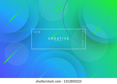 NEON GREEN, Abstract cool background. Circle shape, wavy, dynamic background, gradient color, flowing shapes. Blur banner design,. Usable for landing page. Trendy and modern background color.