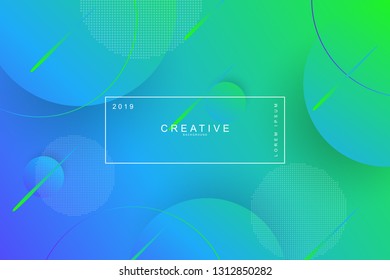 NEON GREEN, Abstract cool background. Circle shape, wavy, dynamic background, gradient color, flowing shapes. Blur banner design,. Usable for landing page. Trendy and modern background color.