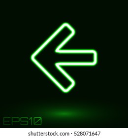 Neon Green Arrow. Vector Illustration.