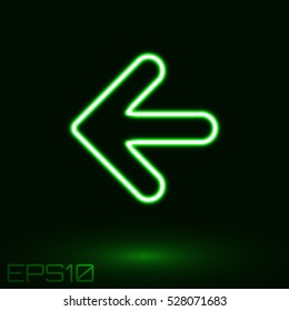 Neon Green Arrow. Vector Illustration.