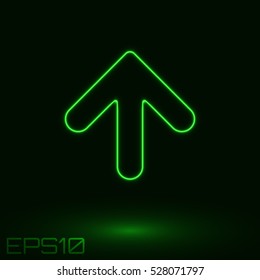 Neon Green Arrow. Vector Illustration.