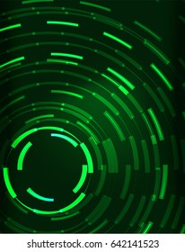 Neon green circles vector abstract pattern background
