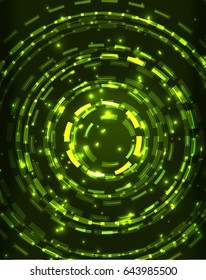 Neon-grüne Kreise, Vektorhintergrund mit abstraktem Muster