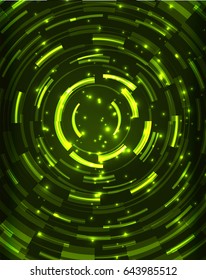 Neon green circles vector abstract pattern background