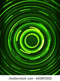Neon-grüne Kreise, Vektorhintergrund mit abstraktem Muster