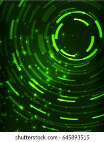 Fondo de patrón abstracto de círculos de color verde neón