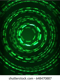 Neon green circles vector abstract pattern background